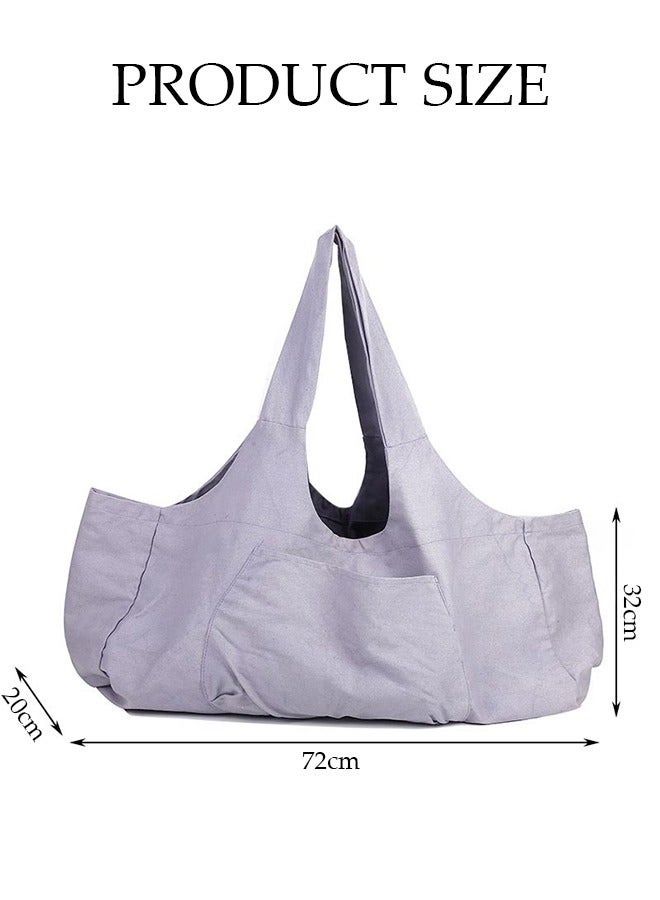 Generic Extra Large Yoga Mat Bag and Carriers with Yoga Mat Strap Top Full-Zip Closure Bottle Pocket/Big Open Pocket and Zipper Pockets Quality Canvas Women Tote Bag for Gym Sports - Image 2