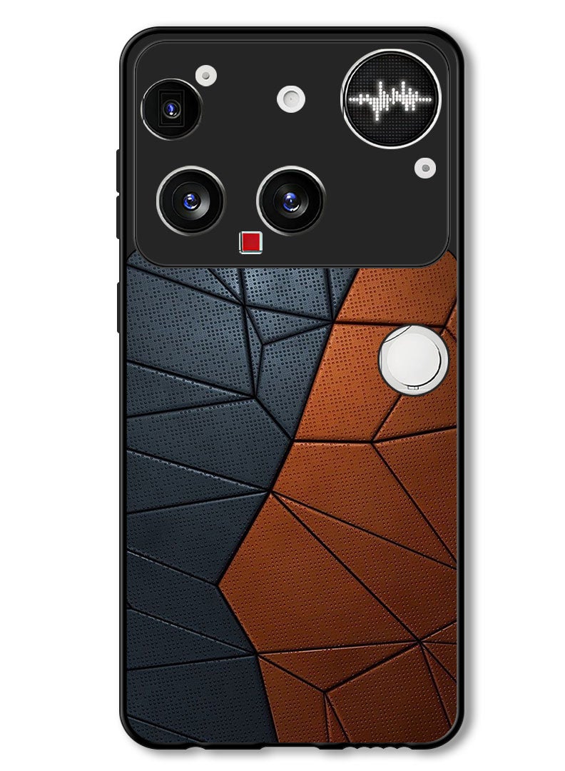 Theodor Case Compatible with Nothing Phone (3) 6.67 Inch Protection Shockproof Bumper Cover Black Brown Pattern - Image 1