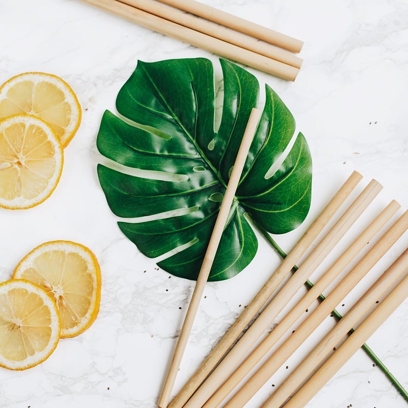 Bambaw Reusable Bamboo Straws - Eco Friendly with Straw Cleaner Brush & Pouch, Pack of 6 - 8.7'' - Image 3