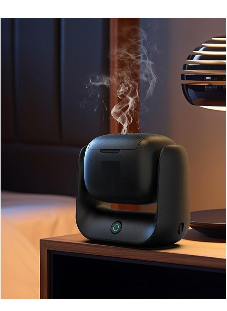 ELTRAZONE موقد بخور كهربائي حديث دوار – موقد بخور عربي قابل للشحن عبر USB مع موزع عطر للعود والعطور الإسلامية – حامل بخور محمول لشهر رمضان، المنزل، والمكتب – بدون لهب وسهل الاستخدام - Image 1