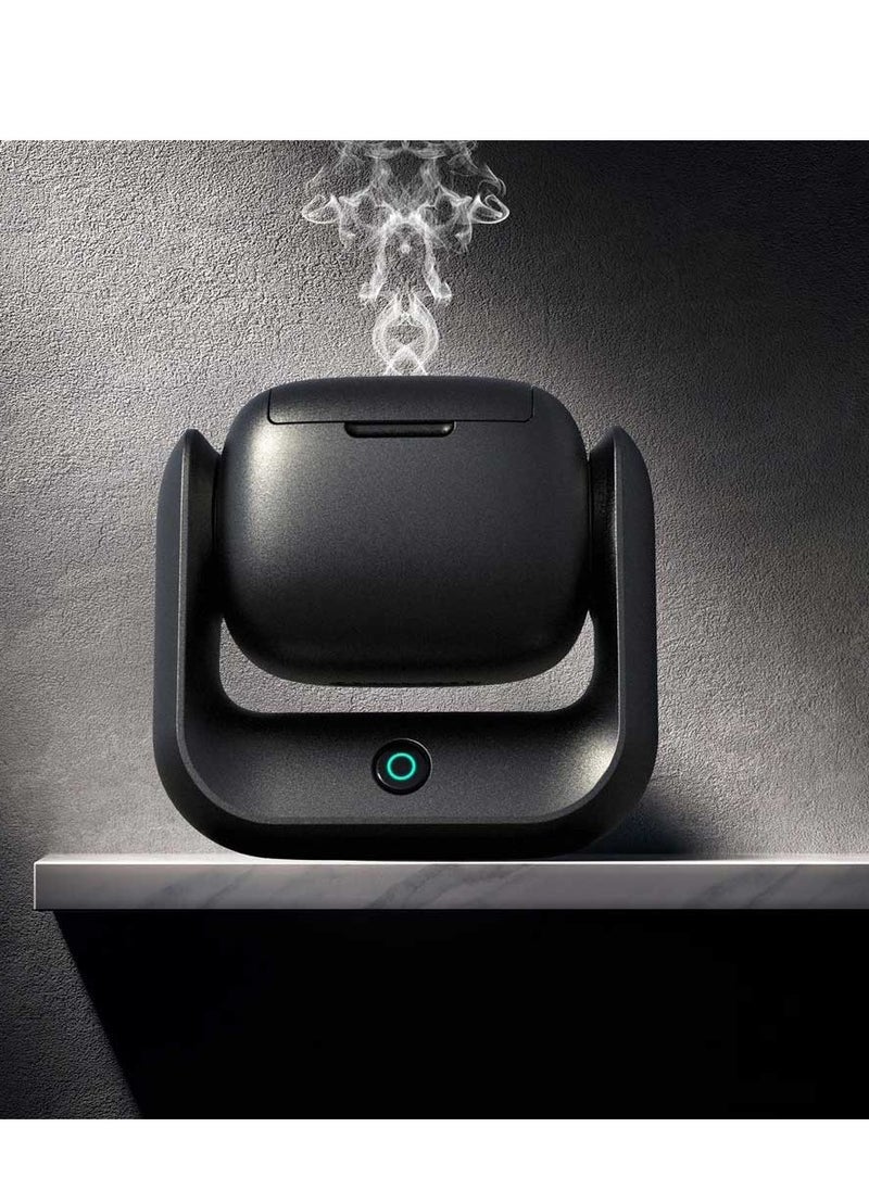 ELTRAZONE موقد بخور كهربائي حديث دوار – موقد بخور عربي قابل للشحن عبر USB مع موزع عطر للعود والعطور الإسلامية – حامل بخور محمول لشهر رمضان، المنزل، والمكتب – بدون لهب وسهل الاستخدام - Image 3