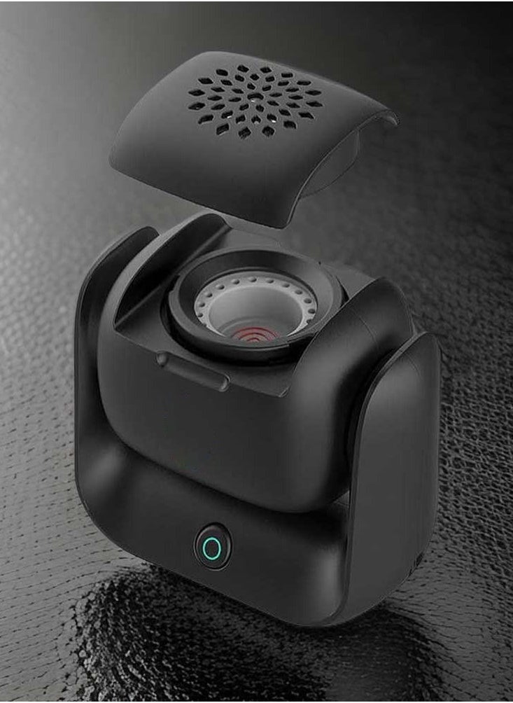 ELTRAZONE موقد بخور كهربائي حديث دوار – موقد بخور عربي قابل للشحن عبر USB مع موزع عطر للعود والعطور الإسلامية – حامل بخور محمول لشهر رمضان، المنزل، والمكتب – بدون لهب وسهل الاستخدام - Image 2