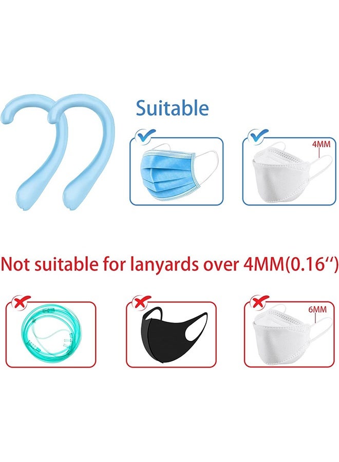 6 Pairs Blue Silicone Ear Protectors, Anti-Slip Earloop Covers for Mask Straps, Relieve Ear Discomfort for Home, Office and Outdoor Use - Image 2