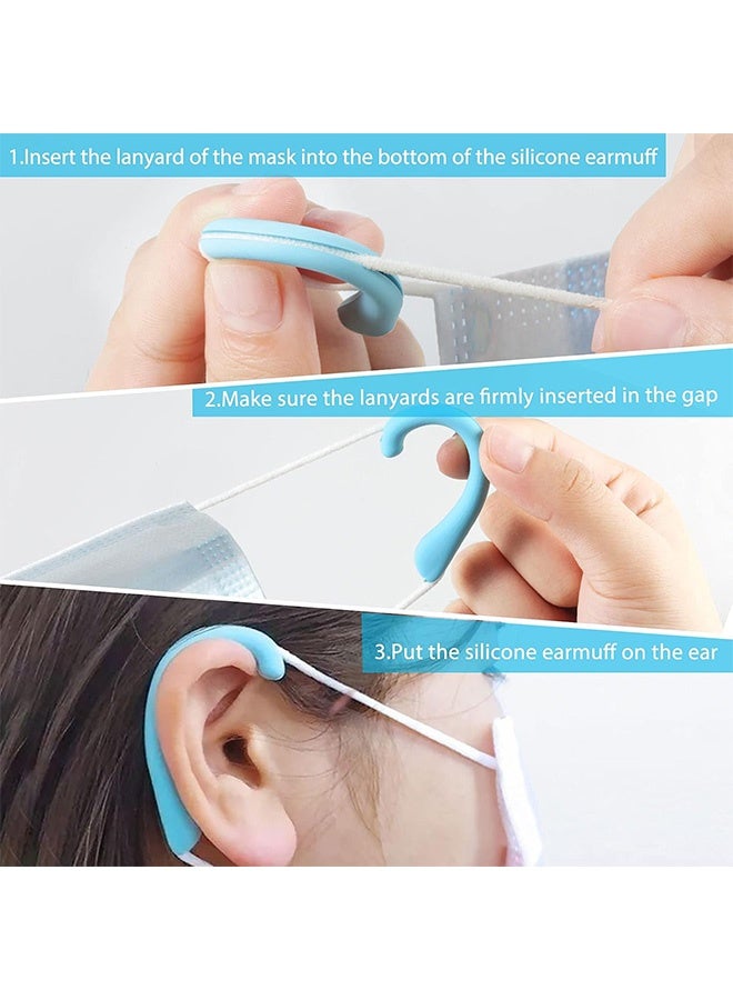 6 Pairs Blue Silicone Ear Protectors, Anti-Slip Earloop Covers for Mask Straps, Relieve Ear Discomfort for Home, Office and Outdoor Use - Image 4