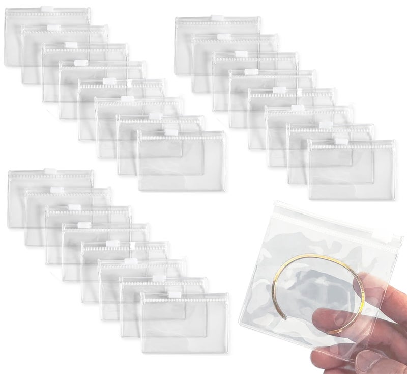 little PANDA PVC Pack of 24 Jewellery Storage Organizer Zip Lock Pouch for Cosmetic,Makeup,Travel Accessories,Stationary,Jewellery,Personal Care Product Organiser Transparent Clear Pouches (4x6 Inch) - Image 1