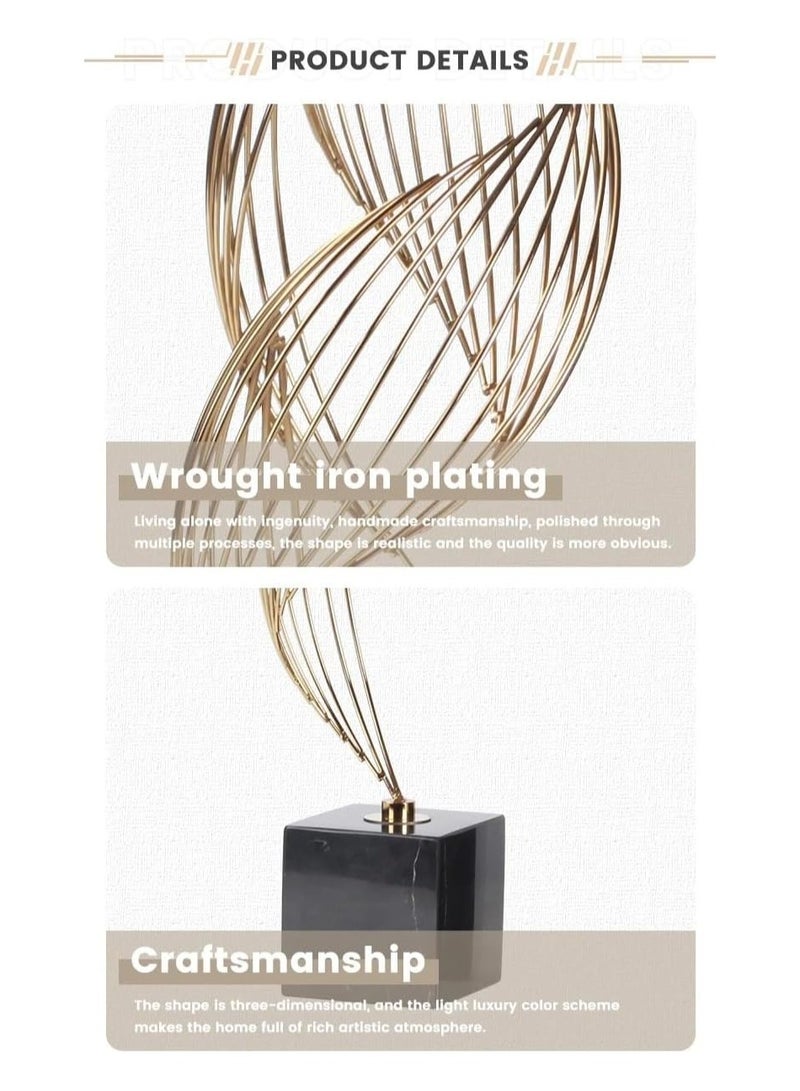 Modern Home Decor Accents Abstract Decor Art Ornamental Statue Sculpture Shelf Decor Coffee Table Decor Centerpiece Gold Decorations For Living Room Gold  - Image 2