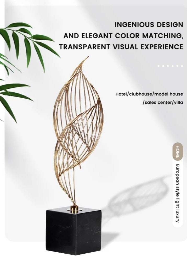 Modern Home Decor Accents Abstract Decor Art Ornamental Statue Sculpture Shelf Decor Coffee Table Decor Centerpiece Gold Decorations For Living Room Gold  - Image 3