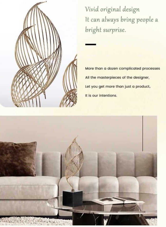 Modern Home Decor Accents Abstract Decor Art Ornamental Statue Sculpture Shelf Decor Coffee Table Decor Centerpiece Gold Decorations For Living Room Gold  - Image 4