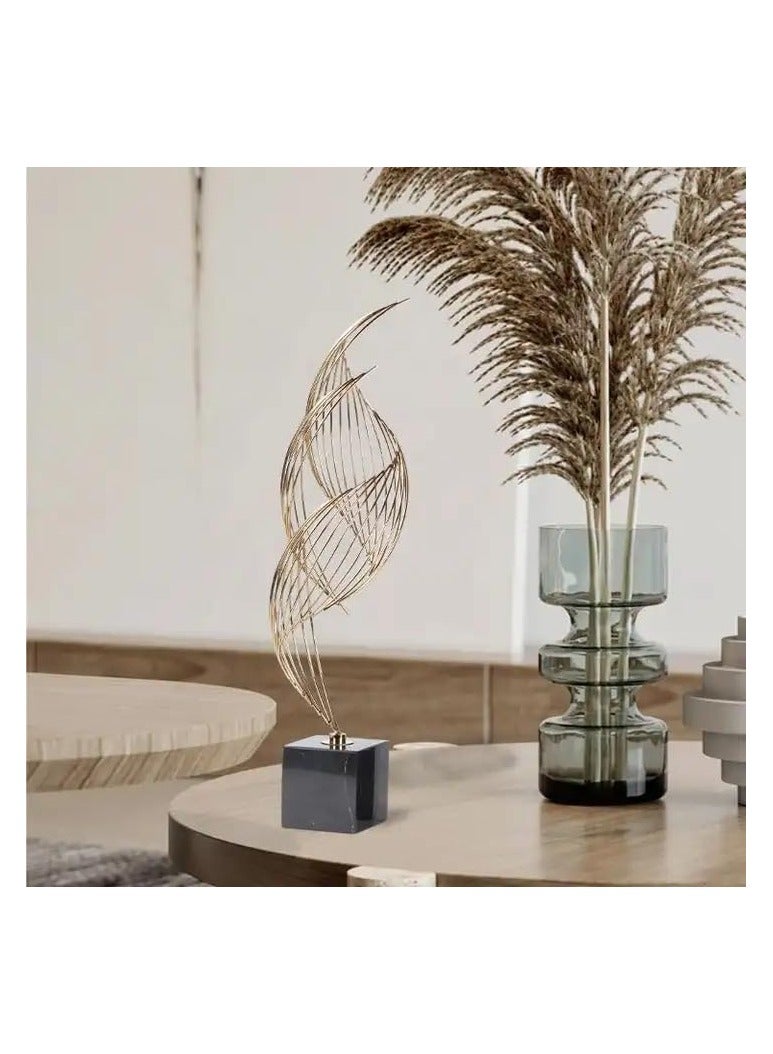 Modern Home Decor Accents Abstract Decor Art Ornamental Statue Sculpture Shelf Decor Coffee Table Decor Centerpiece Gold Decorations For Living Room Gold  - Image 5