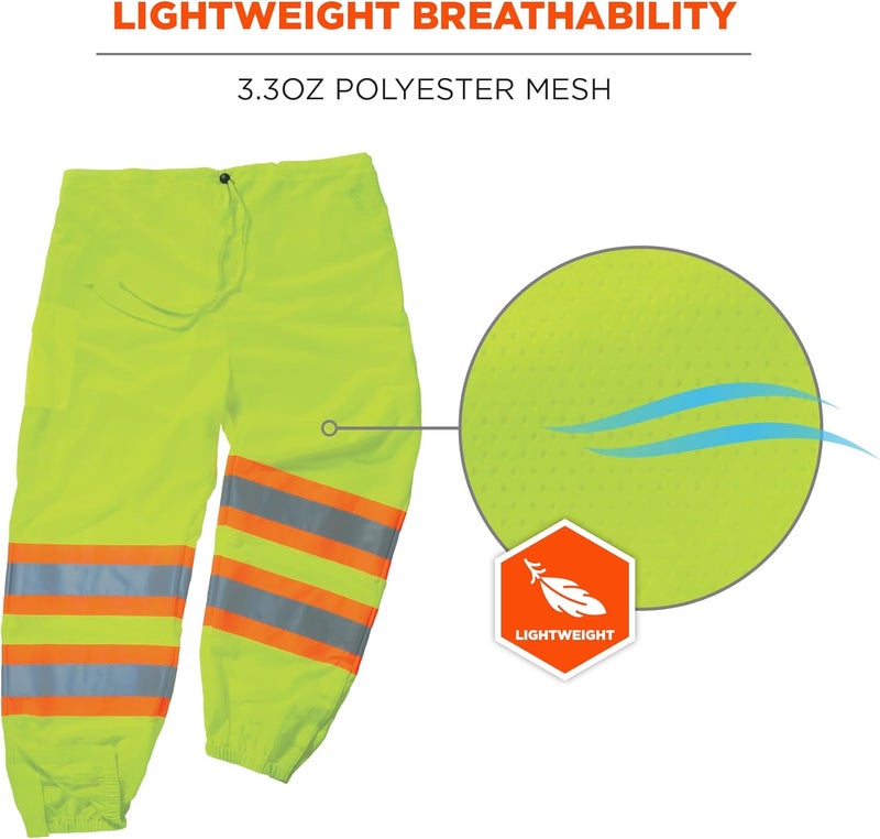 Ergodyne Ergodyne unisex adult Class Twotone Reflective Safety Pants Lime LargeXLarge - Image 2