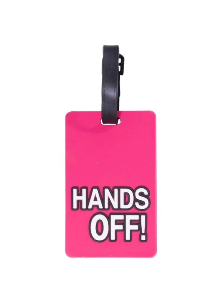 Hands Off Pink Luggage Tag with ID Card Holder - BK25-320