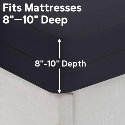 QUWOU Twin XL Mattress Protector Waterproof (8”-10”Depth) – Premium Zippered Mattress Encasement Bed Cover, Noiseless Breathable Machine Washable Six-Sided Mattress Cover for Bed, Black - Image 5