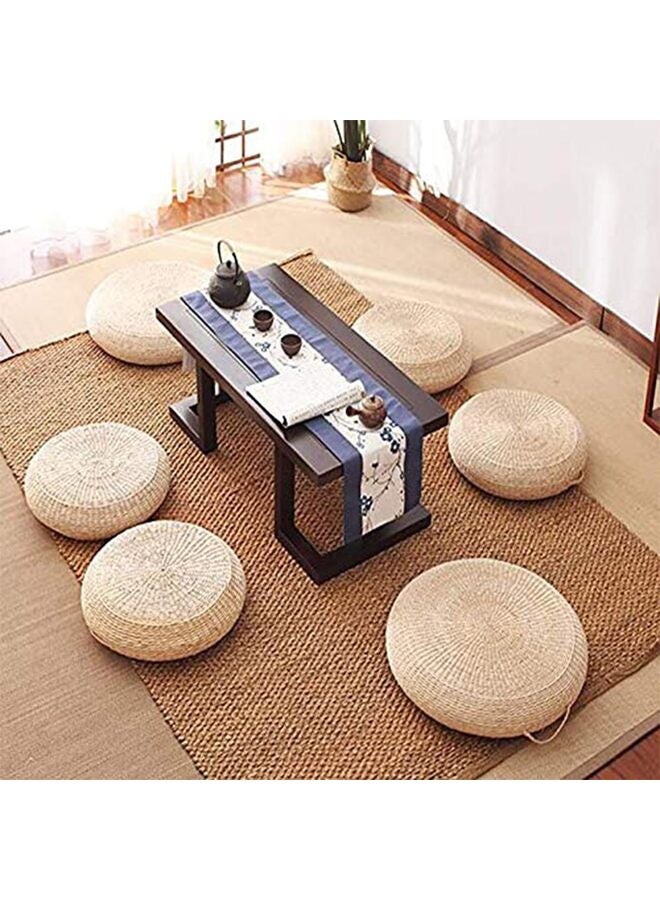 Futon Seat Cushion,Natural Straw Woven Floor Pillow Outdoor,Round Tatami Floor Cushion Sitting,Handmade Meditation Cushion,for Yoga Room 19.5×3.9 inch Beige - Image 5