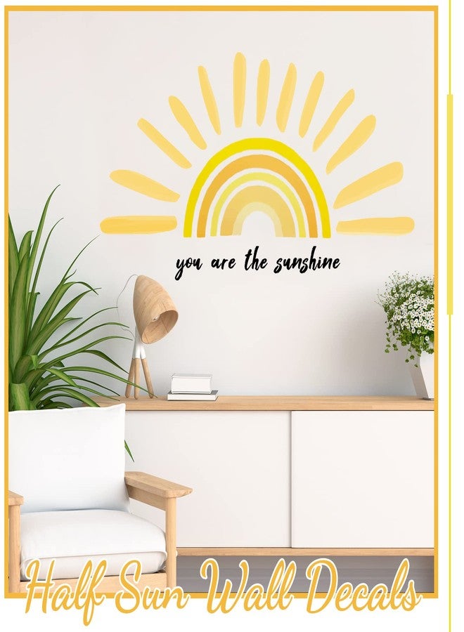 Henoyso 42 x 18 Inches Large Boho Half Sun Wall Decals You are The Sunshine Wall Stickers Rainbow Decals Peel and Stick Sun Decor Stickers for Kids Room Nursery Bedroom Classroom Playroom Decorations - Image 4