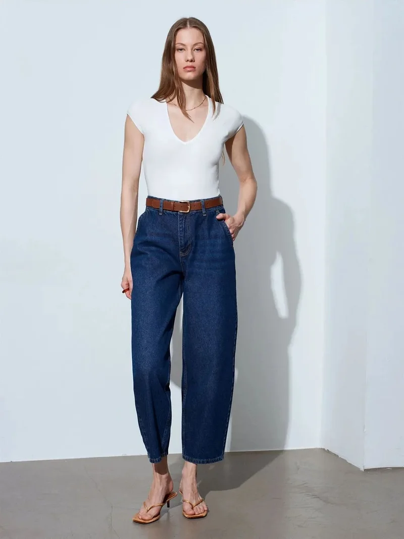 ديلفين DILVIN Slim Fit Crop Jersey Top