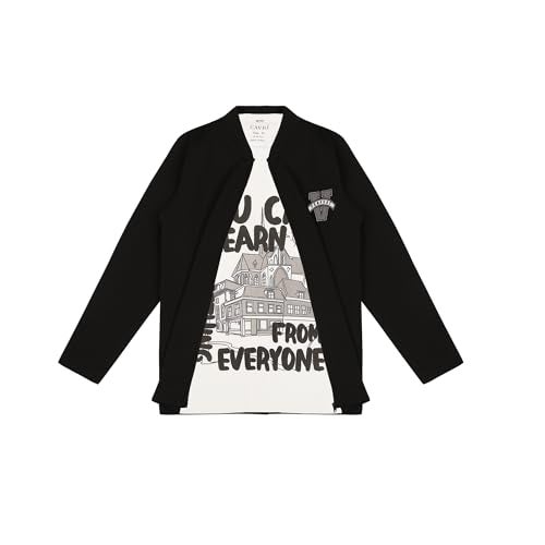 CAVIO Boys Cotton Blend Full Sleeves Zipper Jacket and T-Shirt Black - Image 2