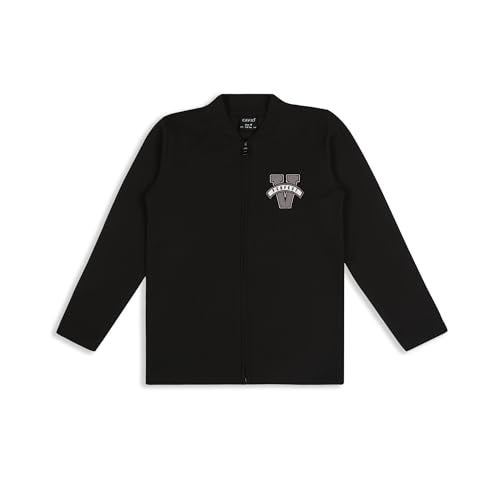 CAVIO Boys Cotton Blend Full Sleeves Zipper Jacket and T-Shirt Black - Image 5