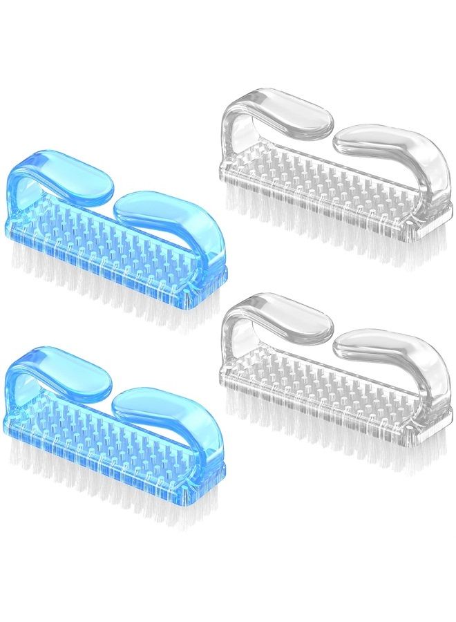 Larbois Handle Grip Nail Brush, Larbois Hand Fingernail Brush Cleaner Scrubbing Kit Pedicure for Toes and Nails Men Women (4 Pack) (Color-7) - Image 1