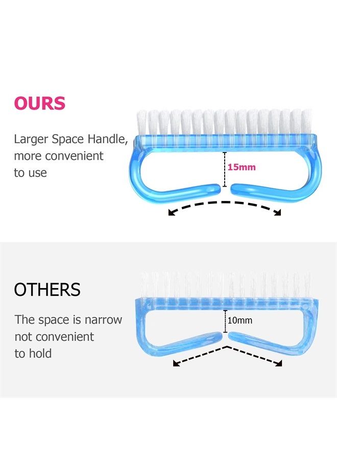 Larbois Handle Grip Nail Brush, Larbois Hand Fingernail Brush Cleaner Scrubbing Kit Pedicure for Toes and Nails Men Women (4 Pack) (Color-7) - Image 2