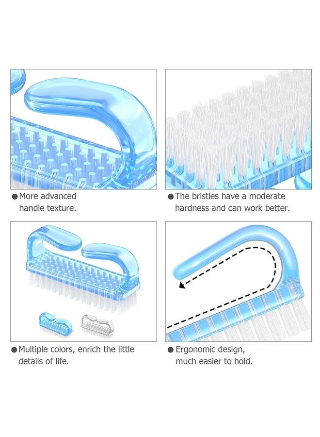 Larbois Handle Grip Nail Brush, Larbois Hand Fingernail Brush Cleaner Scrubbing Kit Pedicure for Toes and Nails Men Women (4 Pack) (Color-7) - Image 5