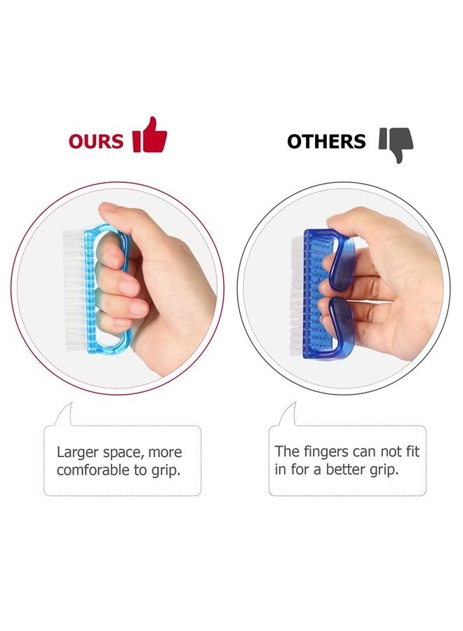 Larbois Handle Grip Nail Brush, Larbois Hand Fingernail Brush Cleaner Scrubbing Kit Pedicure for Toes and Nails Men Women (4 Pack) (Color-7) - Image 3