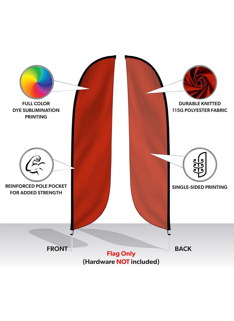 LookOurWay LookOurWay Feather Flag Banner  12 Feet Tall Advertising Flags for Outdoor Business and Events Promotion  Swooper Flag Only  Solid Color Flags  Red 10M1200067  - Image 2