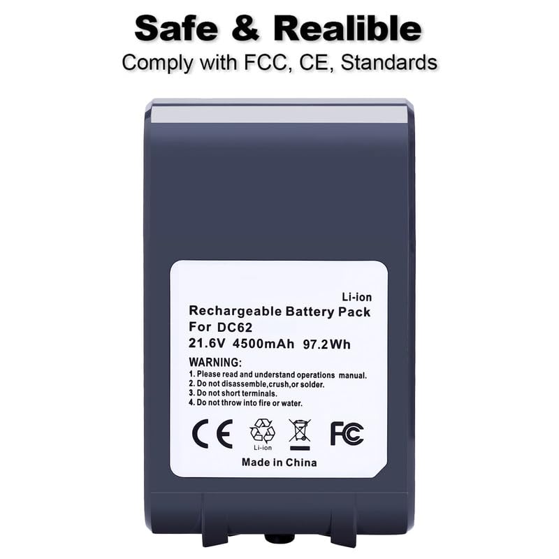 Lasica V6 Replacement Battery w/2 Filters Compatible with Dyson V6 SV03 SV04 SV05 SV06 SV07 SV09 DC58 DC59 DC61 DC62 DC72 DC74, V6 Animal V6 Absolute V6 Motorhead V6 Slim 4.5Ah 21.6V V6 Vacuum Battery - Image 5