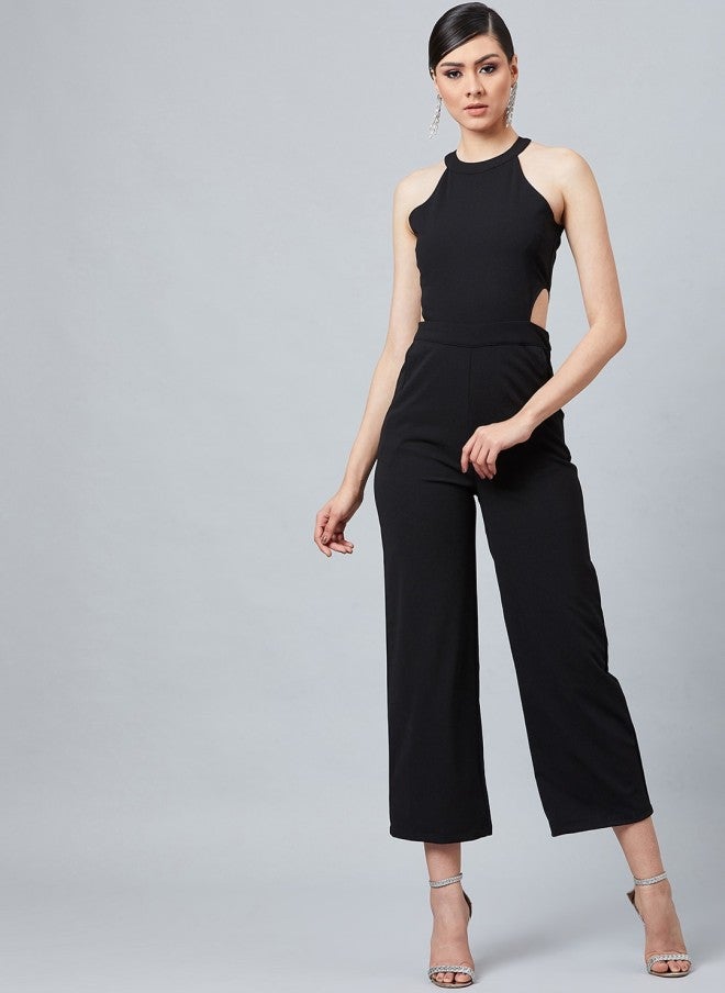 Athena Black Solid Basic Jumpsuit for Women - Image 1