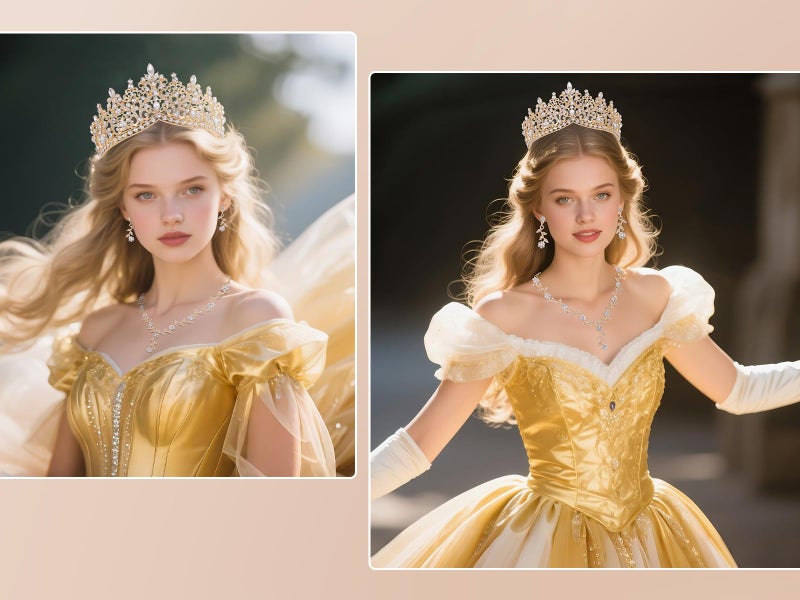 Kamirola Tiaras and Crowns for Women,3-pack Tiaras Earrings Necklace, Crystal Bridal Jewelry Set, Costume Party Halloween Prom Pageant Jewelry for Women (Gold White) - Image 4