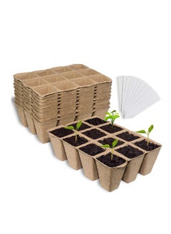 Excefore Seed Starter Peat Pots, 10 PCS (120 Cells) Seedling Trays for ...