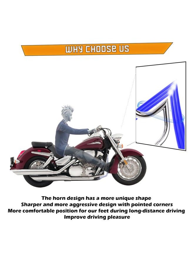 Kinglemc Engine Guard Highway Freeway Crash Bar for Honda VTX 1300 R S C Models 1300R 1300C 1300S (Mustache Silver) - Image 3