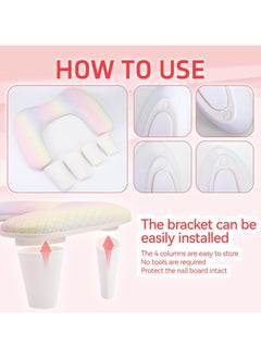 brunson Nail Arm Rest for Nails Tech U Shaped - Unicorn Shade Nail Arm Rest Comfortable Manicure Nail Hand Rest Pillow Cushion, PU Leather Nail Armrest Stand for Acrylic Nail Art Tech, Quick Installation  - Image 4