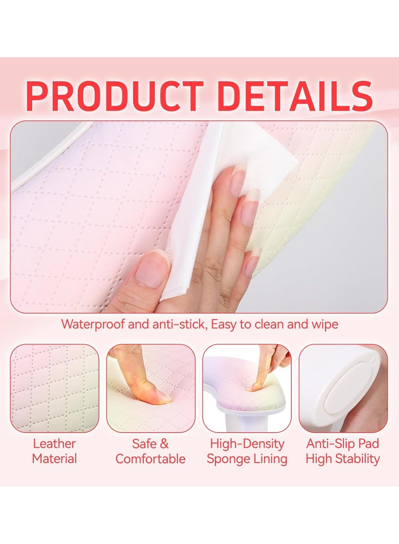 brunson Nail Arm Rest for Nails Tech U Shaped - Unicorn Shade Nail Arm Rest Comfortable Manicure Nail Hand Rest Pillow Cushion, PU Leather Nail Armrest Stand for Acrylic Nail Art Tech, Quick Installation - Image 5