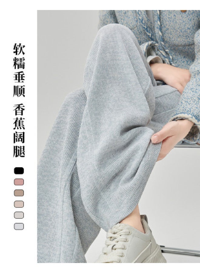 Hstyle Banana Wide-leg Pants Women's 2025 Spring/autumn Collection Simple Versatile High-waisted Fashion Slim-fit Casual Trousers - Image 1