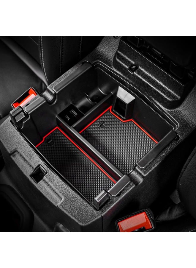 DrCarNow Upgrade Center Console Organizer Tray with USB Power Port for Jeep Wrangler JL/JLU 2018-2023, Gladiator JT Truck 2020-2023 Insert Armrest Tray Accessories - Image 1