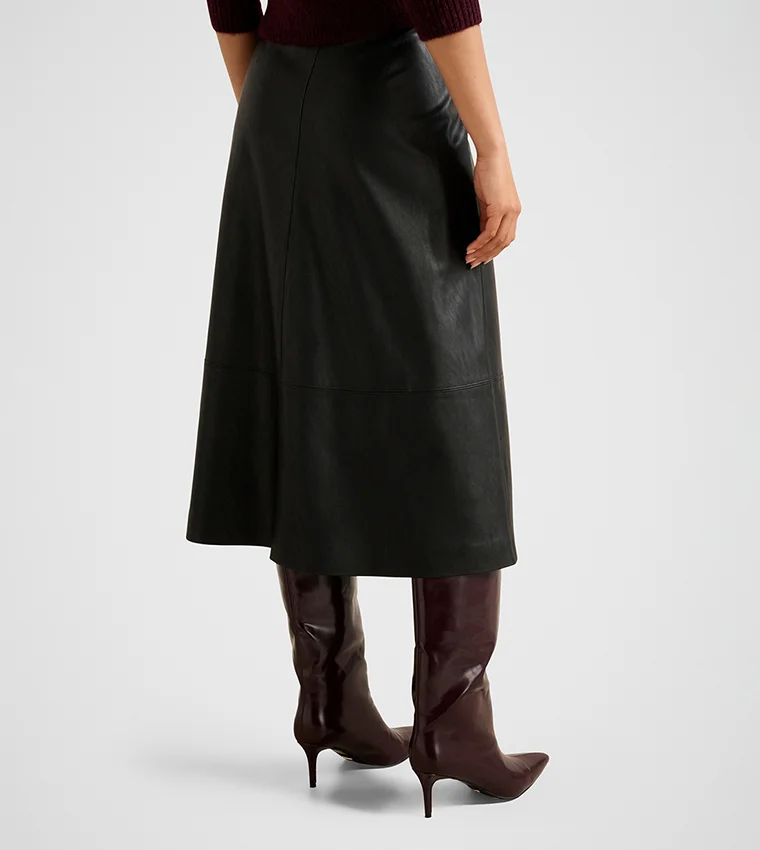 Forever New  Jaelyn Vegan Leather Midi Skirt for Women | Best Price UAE