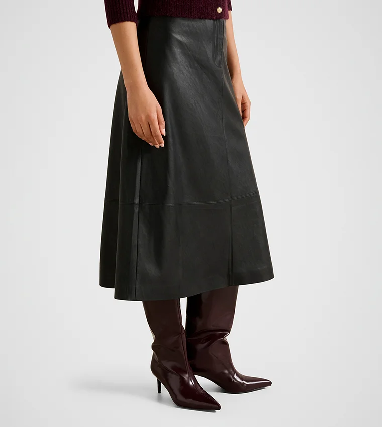 فورايفر نيو Jaelyn Vegan Leather Midi Skirt