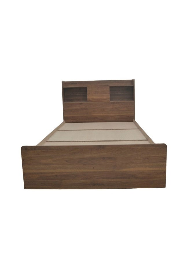 DANUBE HOME Supreme 120x200 Young Bed – Modern Single Bed Frame for Kids, Teens & Youth – Durable Wood Design for Bedroom Furniture, Comfortable Sleep Solution-Light Walnut - Image 1