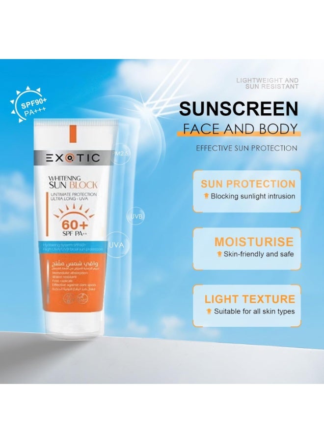 Exotic Whitening Sun Block SPF 60+ PA++ UVA Protection Water Resistant Sunscreen 100ml - Image 4