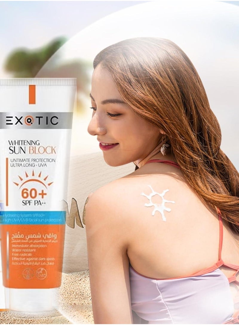 Exotic Whitening Sun Block SPF 60+ PA++ UVA Protection Water Resistant Sunscreen 100ml - Image 1