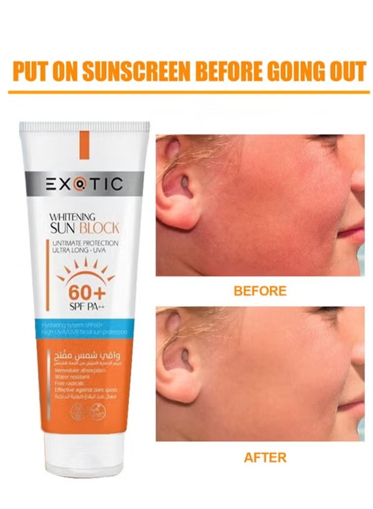 Exotic Whitening Sun Block SPF 60+ PA++ UVA Protection Water Resistant Sunscreen 100ml - Image 3