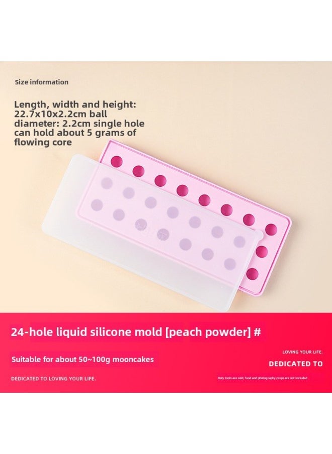 Generic Silicone Milk Yellow Flow Heart Filling Moon Cake Mold Round Spherical Chocolate Yogurt Frozen Ice Cube Ice Tray Box Home Baking-Specifications:24 Holes 2.2cm About 5g (raspberry Powder) With Lid-Color:As Shown In The Figure  - Image 1
