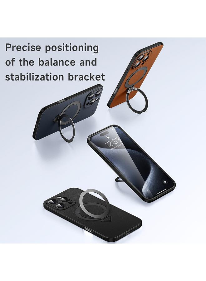 SULADA Case For iPhone 16 Pro Top Grain Leather MagSafe Magnetic Holder Phone Case - Image 5