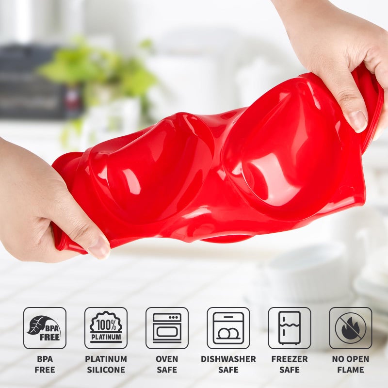 Puyeipt 4 Inch Silicone Egg Molds for Breakfast Sandwiches, 2 Pack Jumbo Size Muffin Top Pans, Non-Stick Round Baking Molds for Egg Bites, Hamburger Buns, English Muffins, Whoopie Pies - Image 3