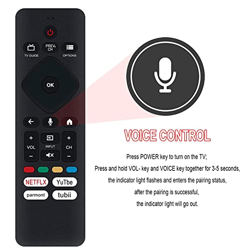 Beyution URMT26CND001 Voice Remote Control fit for Philips Smart Android TV 43PFL5766/F6 43PFL5766/F7 50PFL5766/F6 50PFL5766/F7 55PFL5766/F6 55PFL5766/F7 65PFL5766/F6 65PFL5766/F7 43PFL5704/F7 - Image 2