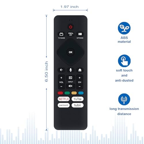 Beyution URMT26CND001 Voice Remote Control fit for Philips Smart Android TV 43PFL5766/F6 43PFL5766/F7 50PFL5766/F6 50PFL5766/F7 55PFL5766/F6 55PFL5766/F7 65PFL5766/F6 65PFL5766/F7 43PFL5704/F7 - Image 3