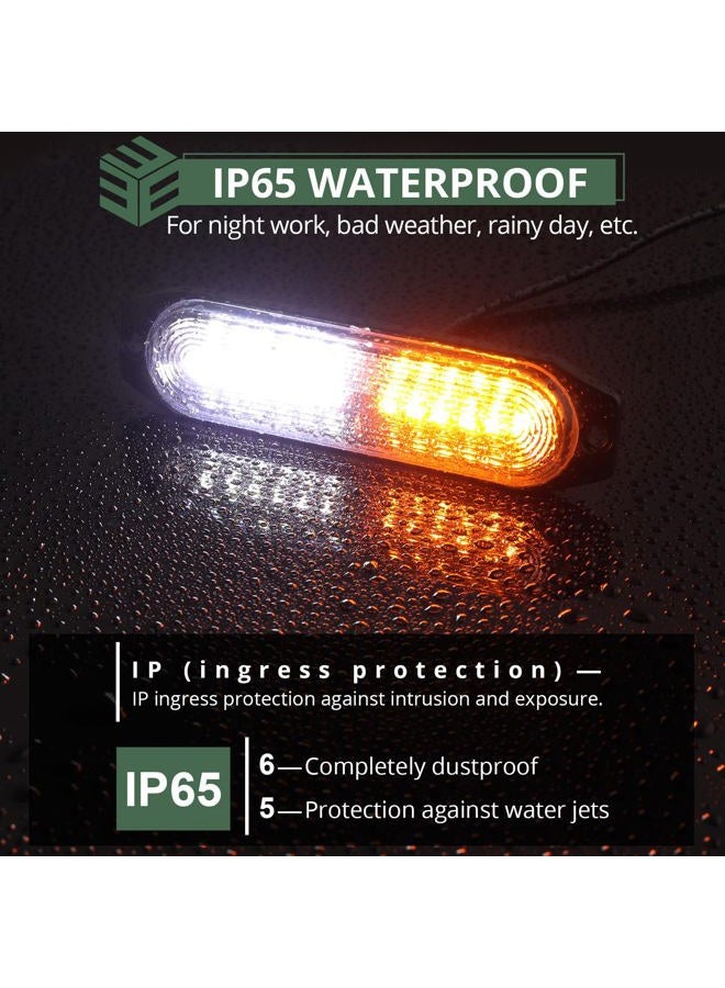 EYPINS 8x12 LED Emergency Strobe Lights | 30 Modes, Grille-Mounted Police-Style Hazard Beacon for 12V/24V Trucks, Trailers, Caravans, Campers, Vans (Amber) - Image 3