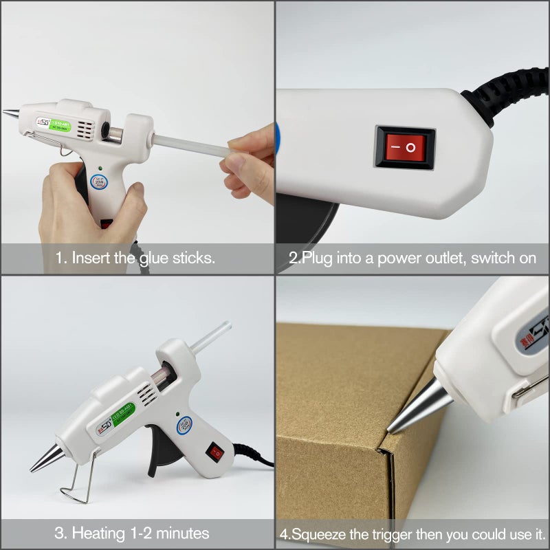 Krightlink Hot Glue Gun Kit with 30 Glue Sticks, Fast Preheating Hot Melt, High Temp for School Crafts DIY Arts and Quick Home Repairs (20w) - Image 3