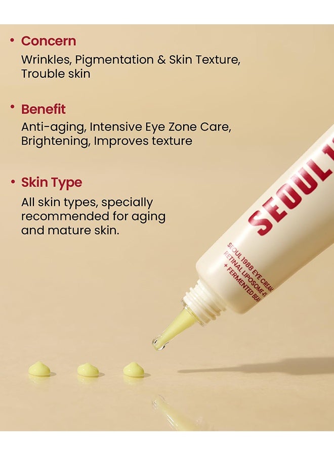 K-SECRET SEOUL 1988 Eye Cream : Retinal Liposome 4% + Fermented Bean 30 ml - Image 3