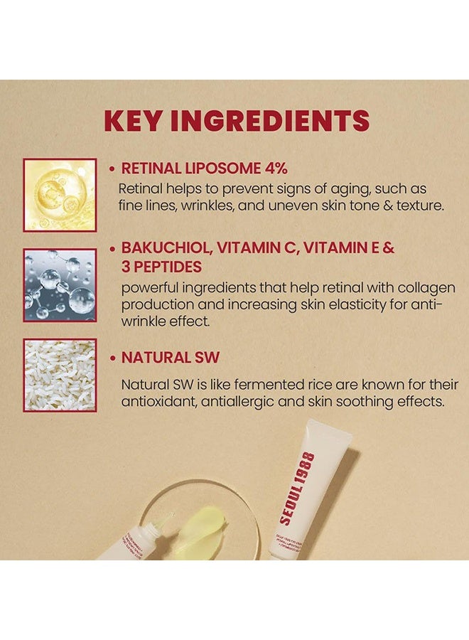 K-SECRET SEOUL 1988 Eye Cream : Retinal Liposome 4% + Fermented Bean 30 ml - Image 2